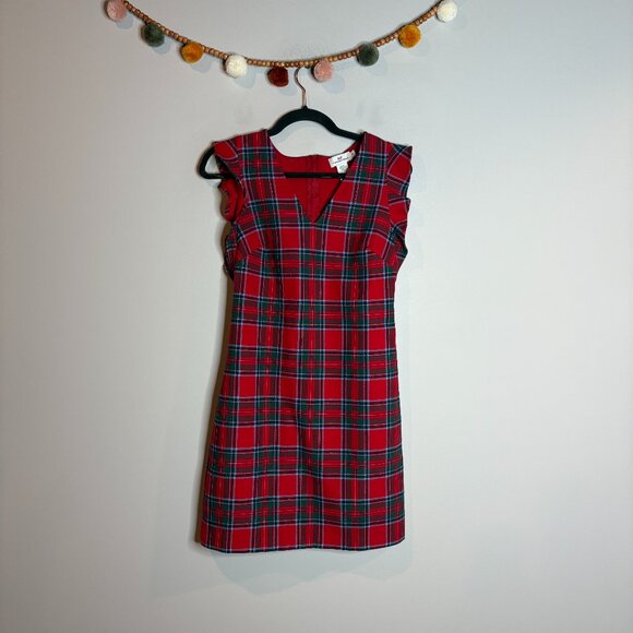 Vineyard Vines Nantucket Tartan Flutter Sleeve Shift Dress - Picture 2 of 5